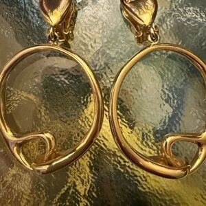 Givenchy Gorgeous Vintage Rare Hoop Knot Artistic Look Clip Earrings glamorous